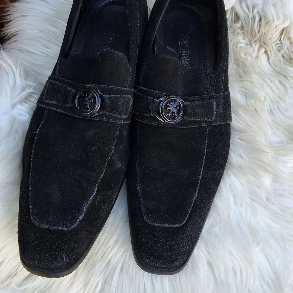 Stacy Adams‎ Black suede stylized loafers 11.5